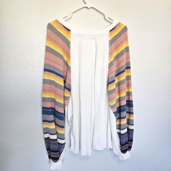 NWOT We The Free Revolve Muted Rainbow Dreams Top Balloon Sleeves, Womens Medium - Picture 5 of 5